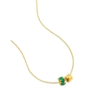 Suzanne Kalan Infinite Gemstone & Gold Rondelle Pendant in 18K Yellow Gold, Emerald | Fine Necklaces | Coveti