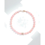 Suzanne Kalan Infinite Large Beaded Pink Opal & Midi Diamond Rondelle Necklace in 18K Rose Gold | Fine Necklaces | Coveti