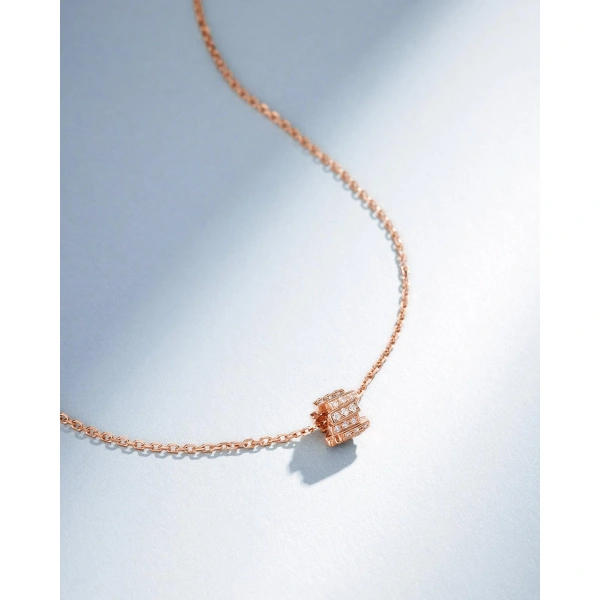 Suzanne Kalan Infinite Pave Diamond Mini Rondelle Pendant in 18K Rose Gold | Fine Necklaces | Coveti