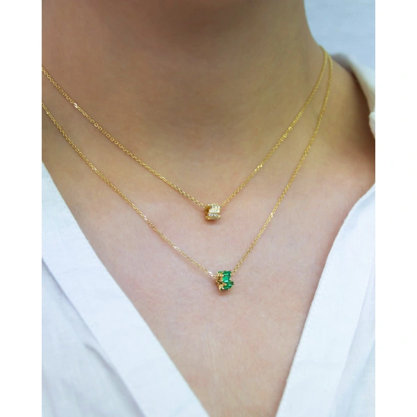 Suzanne Kalan Infinite Pave Diamond Mini Rondelle Pendant in 18K Yellow Gold | Fine Necklaces | Coveti