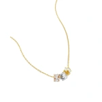 Suzanne Kalan Infinite Triple Diamond Tri-Color Rondelle Pendant in 18K Yellow Gold | Fine Necklaces | Coveti