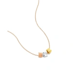 Suzanne Kalan Infinite Triple Golden Tri-Color Mini Rondelle Pendant in 18K Rose Gold | Fine Necklaces | Coveti