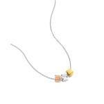 Suzanne Kalan Infinite Triple Golden Tri-Color Mini Rondelle Pendant in 18K White Gold | Fine Necklaces | Coveti