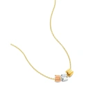Suzanne Kalan Infinite Triple Golden Tri-Color Mini Rondelle Pendant in 18K Yellow Gold | Fine Necklaces | Coveti