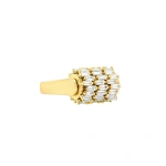 Suzanne Kalan Infinite Triple Row Diamond Spinner Ring in 18K Yellow Gold, Ref. BAR1076D-YGXX | Fine Rings | Coveti