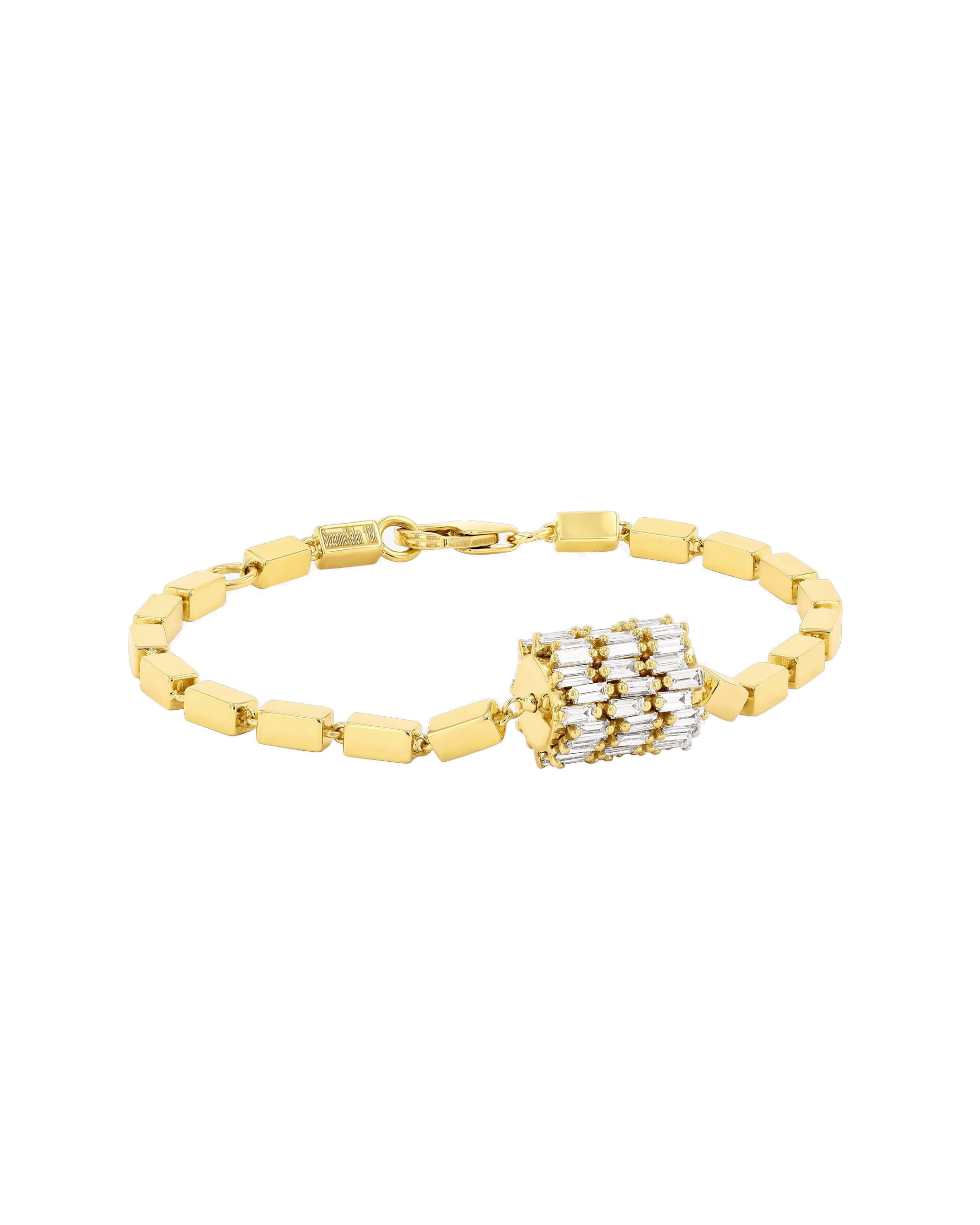 Suzanne Kalan Infinite Triple Row Diamond Thick Block-Chain Bracelet in 18K Yellow Gold Suzanne Kalan Infinite Triple Row Diamond Thick Block-Chain Bracelet in 18K Yellow Gold | Fine Bracelets | Coveti