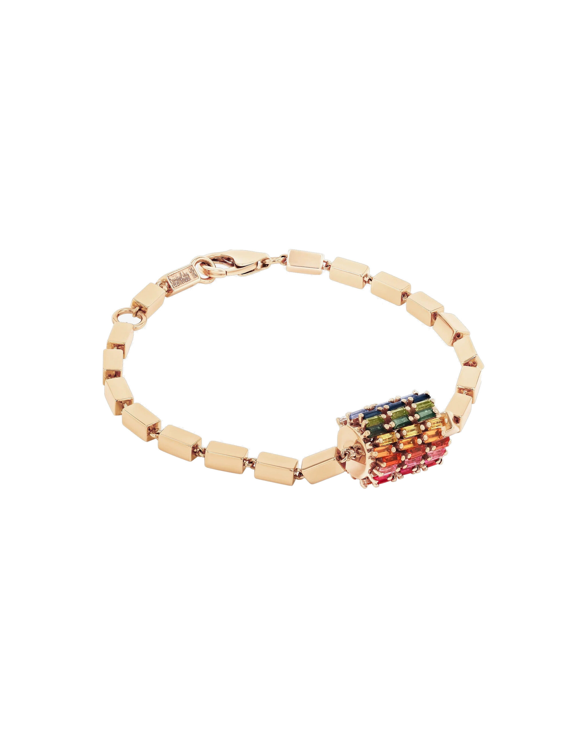 Suzanne Kalan Infinite Triple Row Rainbow Sapphire Thick Block-Chain Bracelet in 18K Rose Gold Suzanne Kalan Infinite Triple Row Rainbow Sapphire Thick Block-Chain Bracelet in 18K Rose Gold | Fine Bracelets | Coveti
