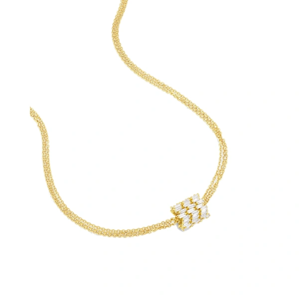 Suzanne Kalan Infinite Triple Row Rondelle Pendant in 18K Yellow Gold | Fine Necklaces | Coveti