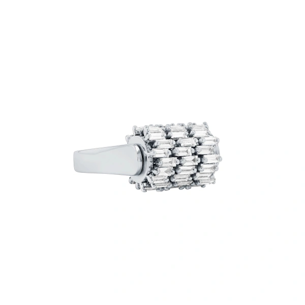 Suzanne Kalan Infinite Triple Row Spinner Ring in 18K White Gold | Fine Rings | Coveti