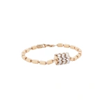 Suzanne Kalan Infinite Triple Row Thick Block-Chain Bracelet in 18K Rose Gold | Fine Bracelets | Coveti