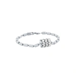 Suzanne Kalan Infinite Triple Row Thick Block-Chain Bracelet in 18K White Gold | Fine Bracelets | Coveti