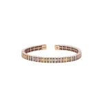 Suzanne Kalan Inlay Bangle in 18K Rose Gold, Pastel Sapphire | Fine Bracelets | Coveti