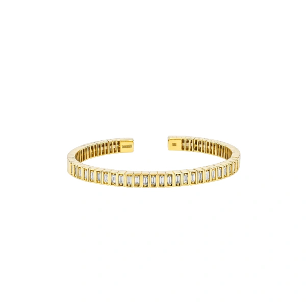 Inlay Bangle in 18K Yellow Gold