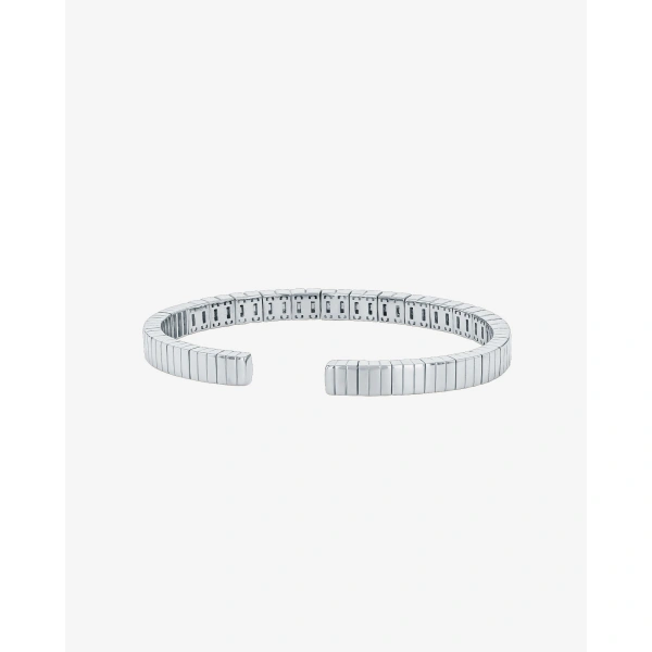 Suzanne Kalan Inlay Diamond Bangle in 18K White Gold | Fine Bracelets | Coveti