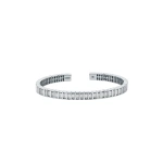 Suzanne Kalan Inlay Diamond Bangle in 18K White Gold | Fine Bracelets | Coveti