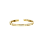 Suzanne Kalan Inlay Diamond Bangle in 18K Yellow Gold | Fine Bracelets | Coveti