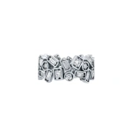 Suzanne Kalan Inlay Double Row Diamond Eternity Band in 18K White Gold | Fine Rings | Coveti