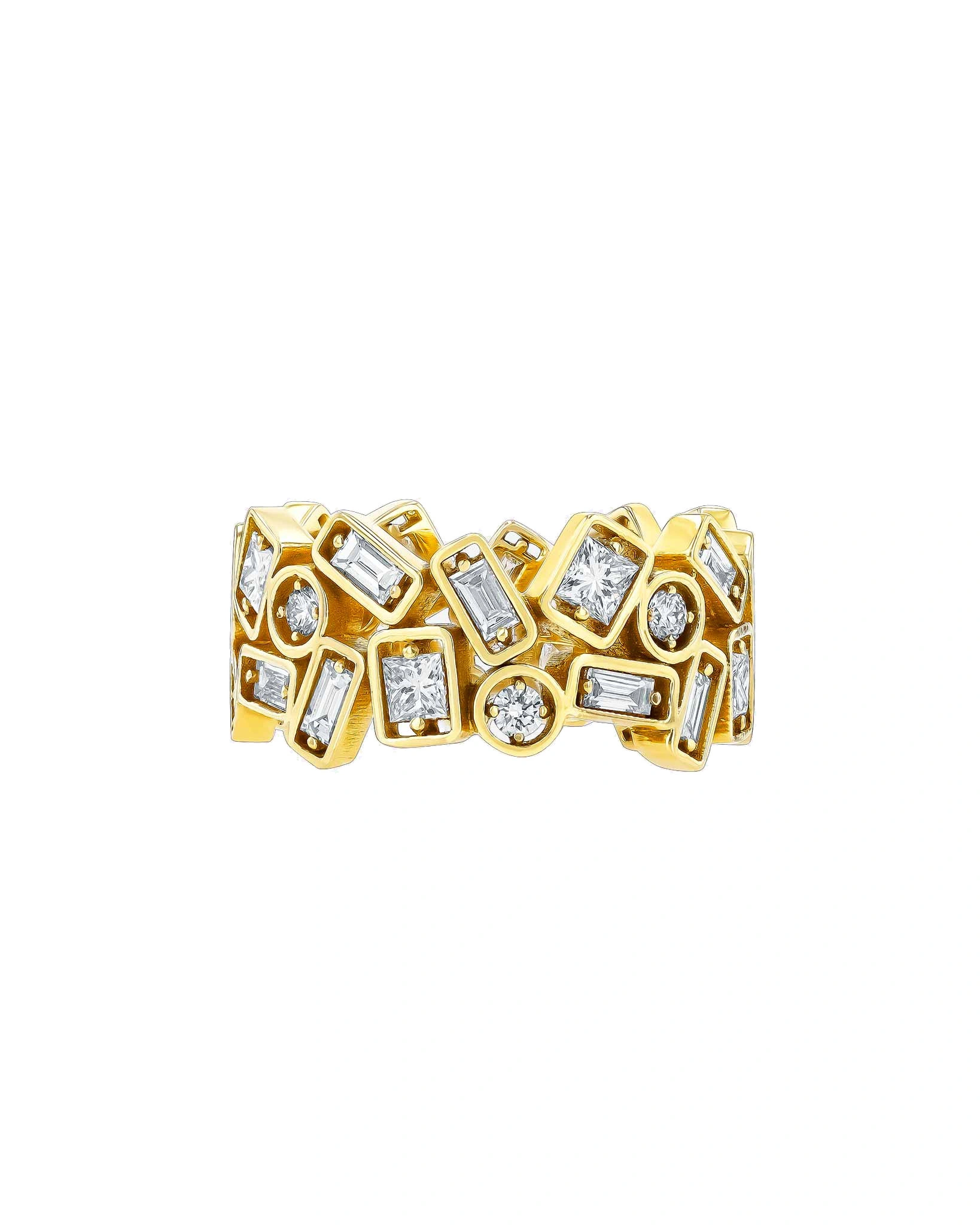 Suzanne Kalan Inlay Double Row Diamond Eternity Band in 18K Yellow Gold Suzanne Kalan Inlay Double Row Diamond Eternity Band in 18K Yellow Gold | Fine Rings | Coveti