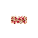 Suzanne Kalan Inlay Double Row Ruby Eternity Band in 18K Rose Gold | Fine Rings | Coveti