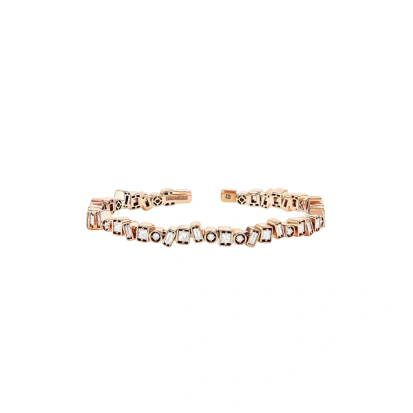 Suzanne Kalan Inlay Frenzy Bangle in 18K Rose Gold | Fine Bracelets | Coveti