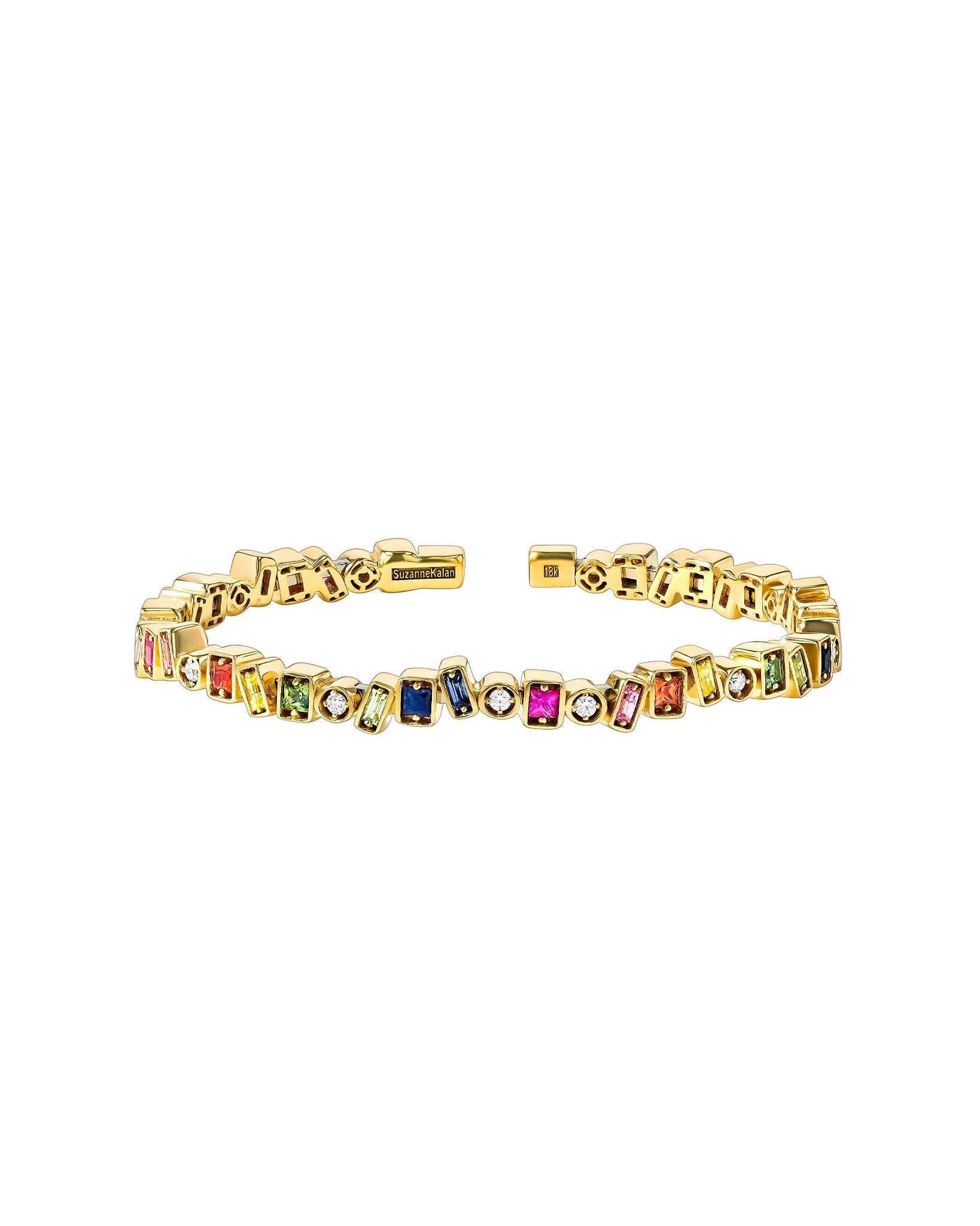 Suzanne Kalan Inlay Frenzy Bangle in 18K Yellow Gold, Rainbow Sapphire Suzanne Kalan Inlay Frenzy Bangle in 18K Yellow Gold, Rainbow Sapphire | Fine Bracelets | Coveti