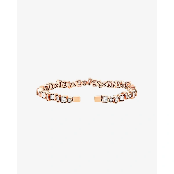 Suzanne Kalan Inlay Frenzy Diamond Bangle in 18K Rose Gold | Fine Bracelets | Coveti