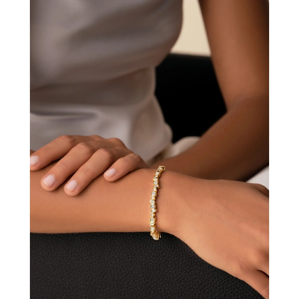 Suzanne Kalan Inlay Frenzy Diamond Bangle in 18K Yellow Gold | Fine Bracelets | Coveti