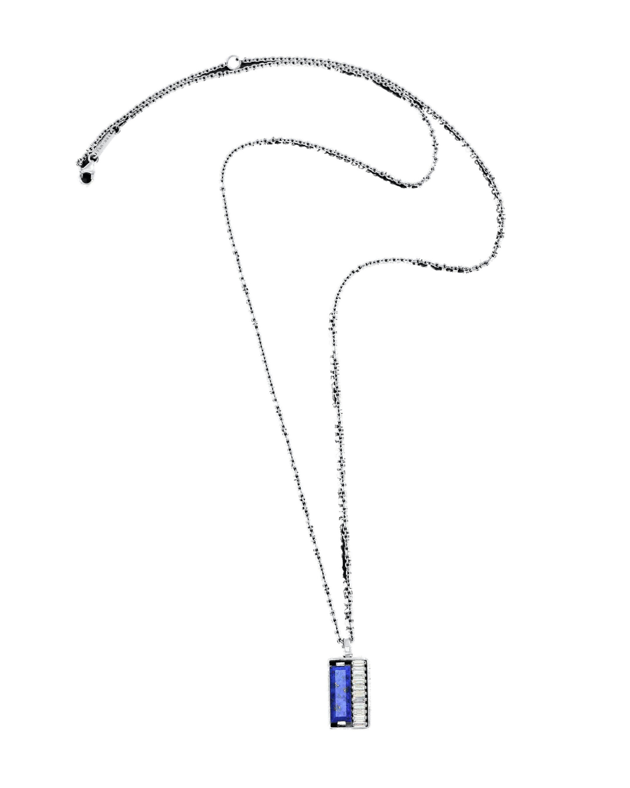 Suzanne Kalan Inlay Gemstone & Diamond Medium Necklace in 18K White Gold, Blue Lapis Suzanne Kalan Inlay Gemstone & Diamond Medium Necklace in 18K White Gold, Blue Lapis | Fine Necklaces | Coveti