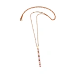 Suzanne Kalan Inlay Large Totem Necklace in 18K Rose Gold, Pink Sapphire | Fine Necklaces | Coveti