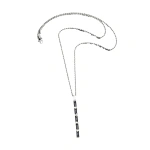 Suzanne Kalan Inlay Large Totem Necklace in 18K White Gold, Black Sapphire | Fine Necklaces | Coveti