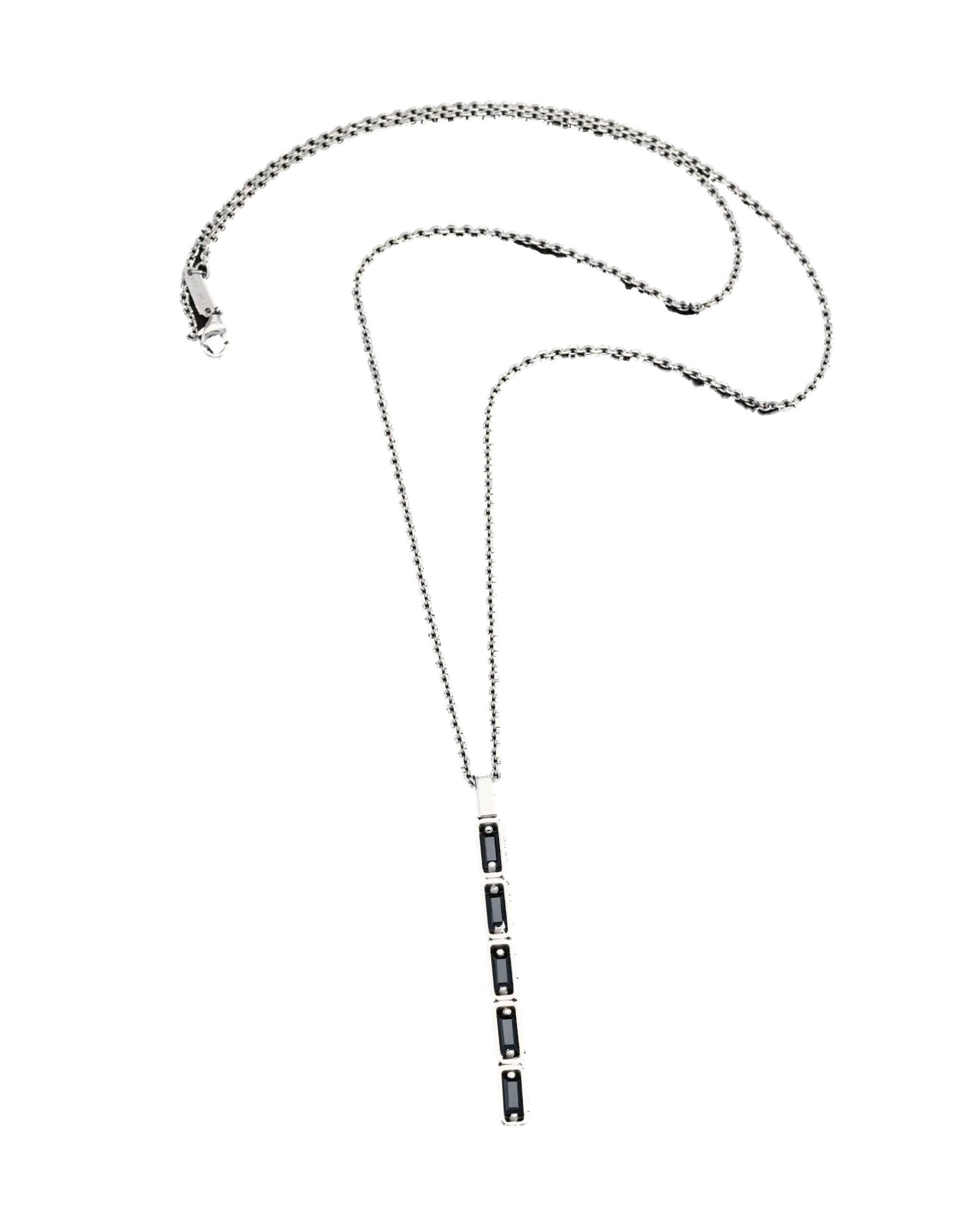 Suzanne Kalan Inlay Large Totem Necklace in 18K White Gold, Black Sapphire Suzanne Kalan Inlay Large Totem Necklace in 18K White Gold, Black Sapphire | Fine Necklaces | Coveti