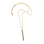 Suzanne Kalan Inlay Large Totem Necklace in 18K Yellow Gold, Black Sapphire | Fine Necklaces | Coveti