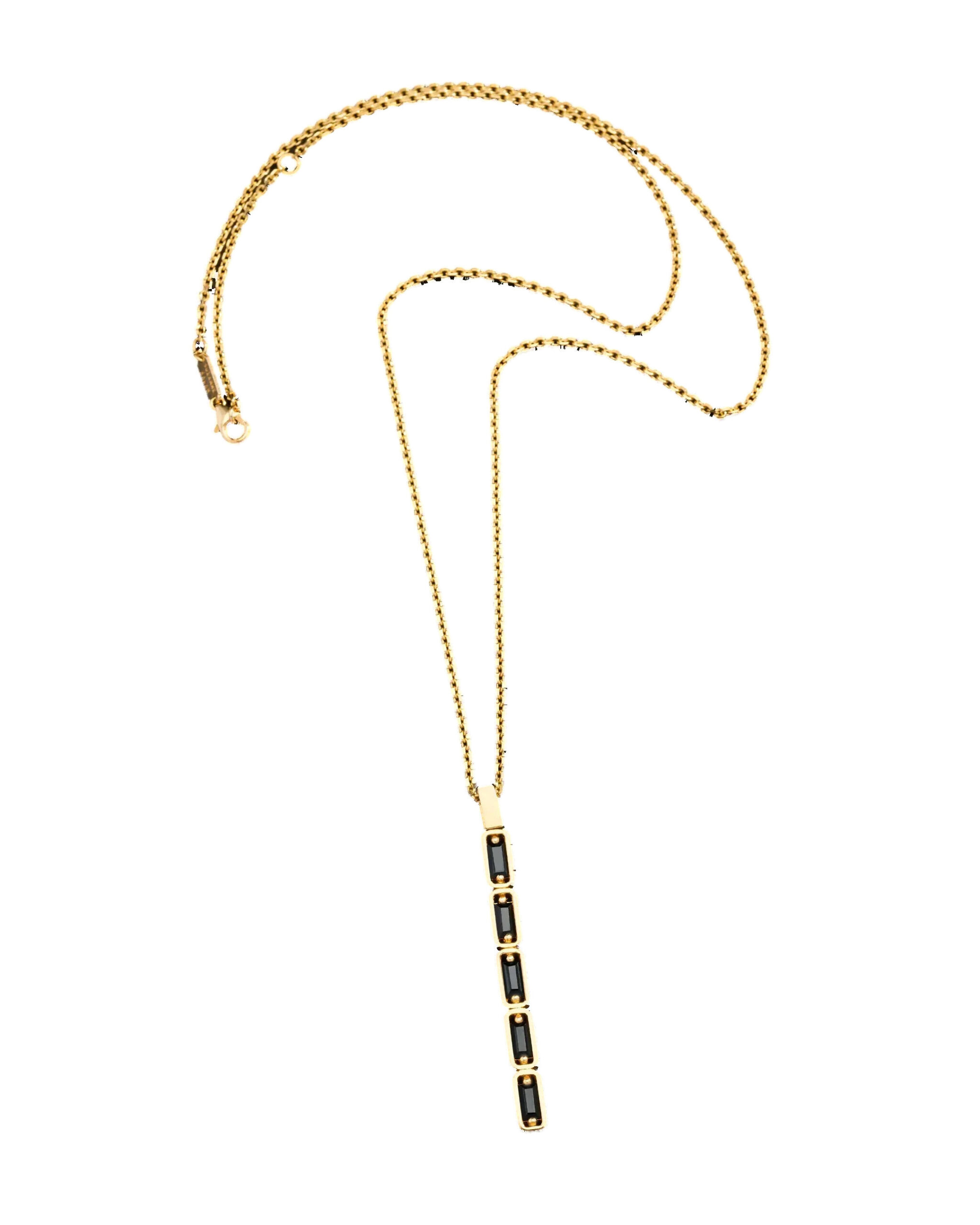 Suzanne Kalan Inlay Large Totem Necklace in 18K Yellow Gold, Black Sapphire Suzanne Kalan Inlay Large Totem Necklace in 18K Yellow Gold, Black Sapphire | Fine Necklaces | Coveti