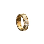 Suzanne Kalan Inlay Large Vertical Eternity Band in 18K Yellow Gold | Fine Rings | Coveti