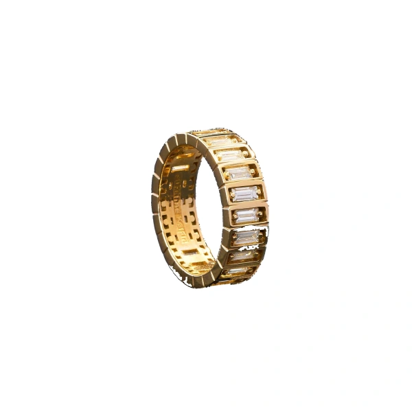 Inlay Large Vertical Eternity Band in 18K Yellow Gold