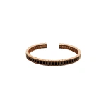 Suzanne Kalan Inlay Large Vertical Gemstone Bangle in 18K Rose Gold, Black Sapphire | Fine Bracelets | Coveti