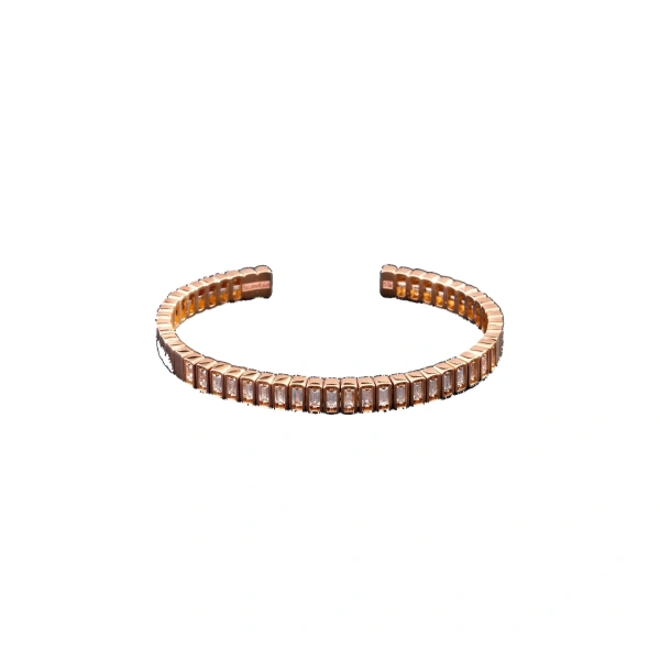 Suzanne Kalan Inlay Large Vertical Gemstone Bangle in 18K Rose Gold | Fine Bracelets | Coveti