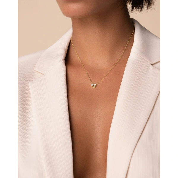 Suzanne Kalan Inlay Mini Diamond Pendant in 18K Yellow Gold | Fine Necklaces | Coveti
