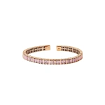 Suzanne Kalan Inlay Pink Sapphire Bangle in 18K Rose Gold | Fine Bracelets | Coveti