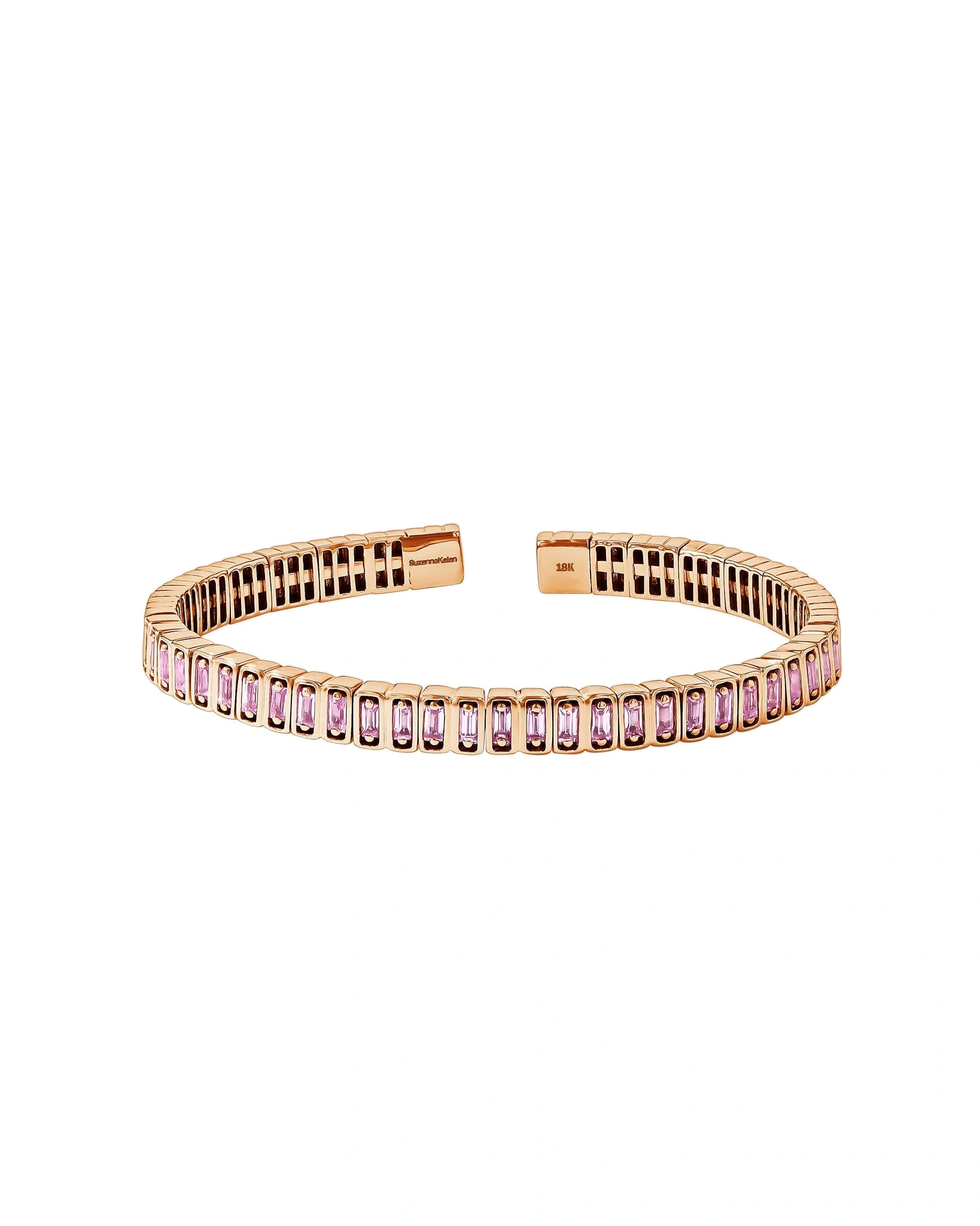 Suzanne Kalan Inlay Pink Sapphire Bangle in 18K Rose Gold Suzanne Kalan Inlay Pink Sapphire Bangle in 18K Rose Gold | Fine Bracelets | Coveti