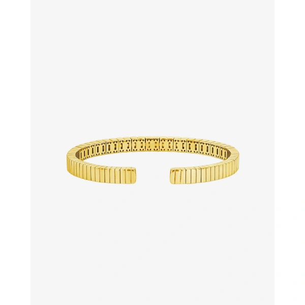 Suzanne Kalan Inlay Rainbow Sapphire Bangle in 18K Yellow Gold | Fine Bracelets | Coveti