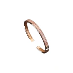 Suzanne Kalan Inlay Small Vertical Gemstone Bangle in 18K Rose Gold, Pink Sapphire | Fine Bracelets | Coveti