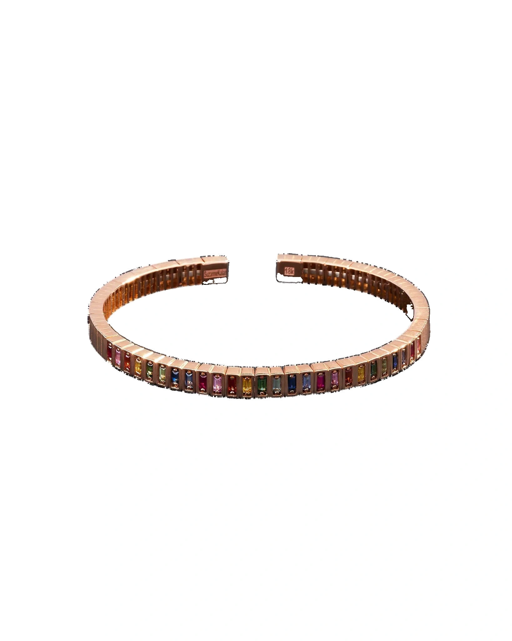 Suzanne Kalan Inlay Small Vertical Gemstone Bangle in 18K Rose Gold, Rainbow Sapphire Suzanne Kalan Inlay Small Vertical Gemstone Bangle in 18K Rose Gold, Rainbow Sapphire | Fine Bracelets | Coveti