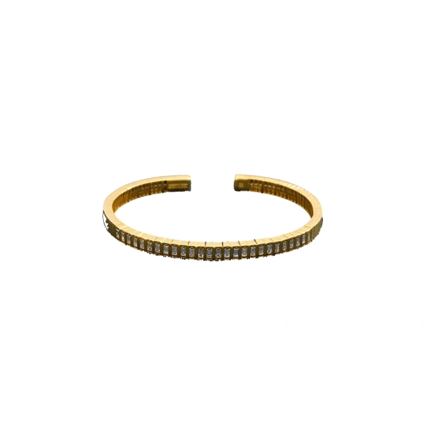 Suzanne Kalan Inlay Small Vertical Gemstone Bangle in 18K Yellow Gold | Fine Bracelets | Coveti