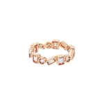 Suzanne Kalan Inlay ZigZag Diamond Eternity Band in 18K Rose Gold | Fine Rings | Coveti