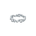 Suzanne Kalan Inlay ZigZag Diamond Eternity Band in 18K White Gold | Fine Rings | Coveti