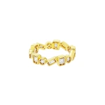 Suzanne Kalan Inlay ZigZag Diamond Eternity Band in 18K Yellow Gold | Fine Rings | Coveti