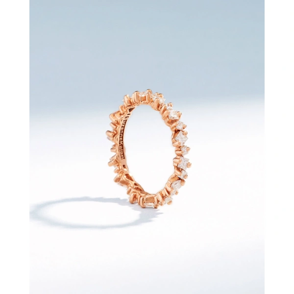 Suzanne Kalan La Fantaisie Cosmic Diamond Eternity Band in 18K Rose Gold | Fine Rings | Coveti