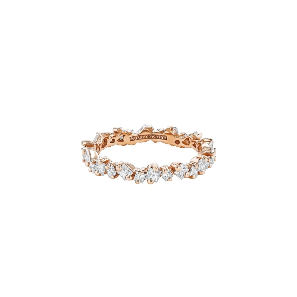 Suzanne Kalan La Fantaisie Cosmic Diamond Eternity Band in 18K Rose Gold | Fine Rings | Coveti
