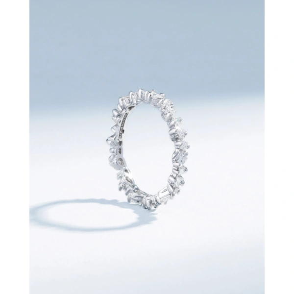 Suzanne Kalan La Fantaisie Cosmic Diamond Eternity Band in 18K White Gold | Fine Rings | Coveti